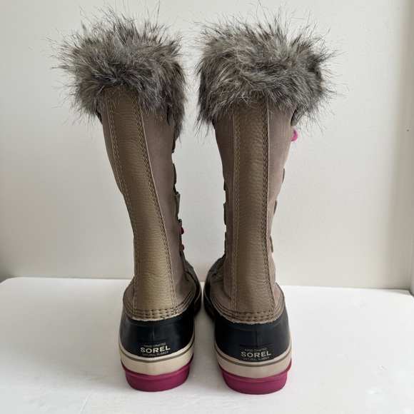 SOREL Joan Of Arctic Faux Fur Lined Suede Pebble Deep Blush Boots Wool Liner 12 - Picture 11 of 14